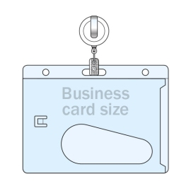 ID pockets hard plastic, thumb cut-out with badge reel "Premium" 