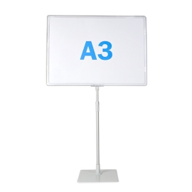 Poster frame with base and mount (set) A3 | transparent | Base: grey
