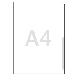 L-Folders for A4, PP foil 150 micron transparent, lightly grained 