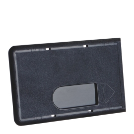 Credit card sleeves hard plastic with thumb slot, black 