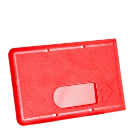 Credit card sleeves hard plastic with thumb slot, red 