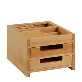 Wooden desk organiser, 2 drawers 