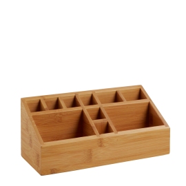 Wooden desk organiser with 10 compartments  