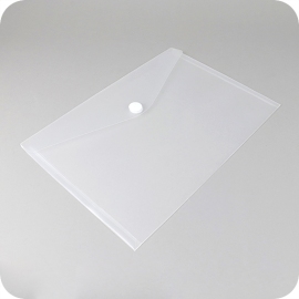 Document pouch A4, Velcro fastener, PP film, matt-transparent 