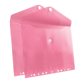 Document folders A4, different colours, filing strip light pink