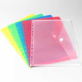 Document folders for insert A4, filing strip, with flap and velcros (10 pieces) 