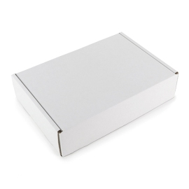 A4 Plus folding box, 34 x 23 x 7.8 cm, side flaps, safety closure 