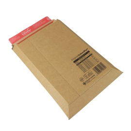 A4 cardboard envelope, 21.5 x 30 x 5 cm, self-adhesive seal, tear strip, brown 