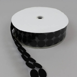 Hook and loop fasteners roll, single 33 mm | black | loop