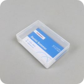 Business card box with lid, transparent, high version 