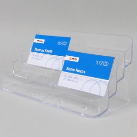 Business card holders, 8 compartments, landscape, transparent 