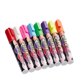 Liquid Chalk Pens Set, 8 pieces, easy to wipe off 