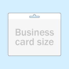 ID pockets for credit card size, horizontal format, hanging edge transparent 