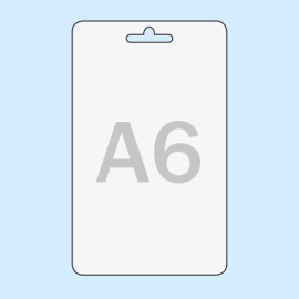 ID pockets for A6, portrait, rigid PVC, with euro hole 