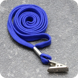 Lanyards, 10 mm wide blue | with Bull Dog Clip