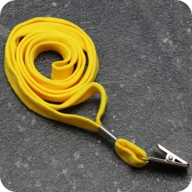Lanyards, 10 mm wide yellow | with Bull Dog Clip