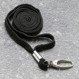 Lanyards, 10 mm wide black | with carabiner clip