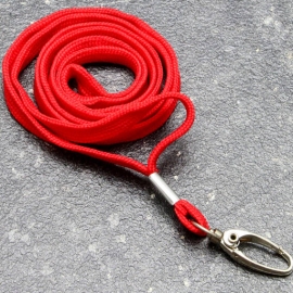 Lanyards, 10 mm wide red | with carabiner clip