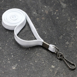 Lanyards, 10 mm wide white | with rotabable metal hook