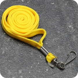 Lanyards, 10 mm wide yellow | with rotabable metal hook
