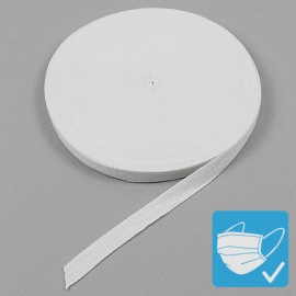 Twill tape, cotton 15 mm | white