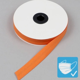 Bias binding tape, cotton and polyester, 20 mm (reel with 25 m) orange