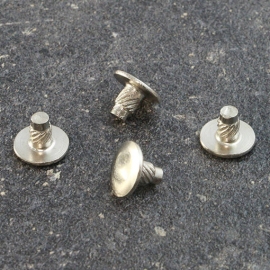 Press-in heads for binding screws, 6 mm, nickel-plated 