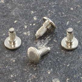 Press-in heads for binding screws, 8 mm, with 3 mm extension, nickel-plated 