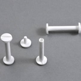 Plastic binding screws, 70 mm | white