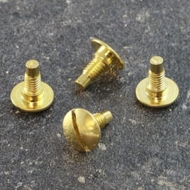 Slotted screws for binding screws, 7.5 mm, with 2 mm extension, brass-plated 