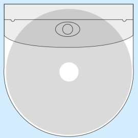 CD-pockets, self-adhesive, rounded with flap 