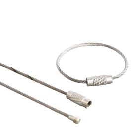 Wire rope connector with screw, 110 mm, silver 