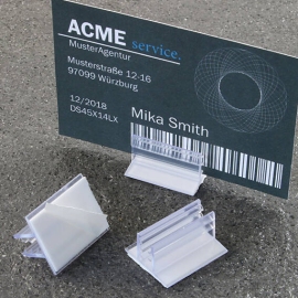 Card holders 25 x 19 mm, self-adhesive, transparent 