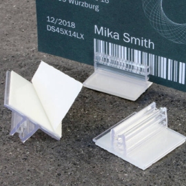 Card holders 25 x 25 mm, self-adhesive, transparent 