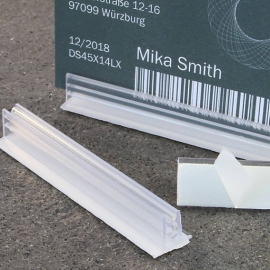 Card holders 38 x 12 mm, self-adhesive, transparent 