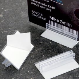 Card holders 38 x 25 mm, self-adhesive, transparent 