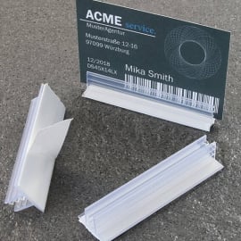 Card holders 75 x 19 mm, self-adhesive, transparent 