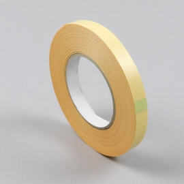 Double-sided adhesive tape with strong synthetic rubber adhesive and high tack 