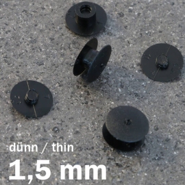 Snap rivets with flat head black | 1.5 mm