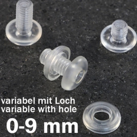 Plastic rivets with hole 9 mm