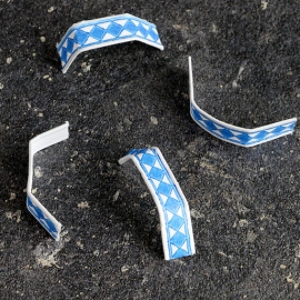 Clipband ties 40 mm, white-blue 