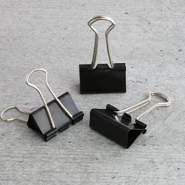 Fold back clips, 25 mm, black 