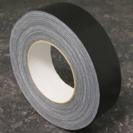 One-sided adhesive fabric tape, duct tape black | 25 mm