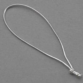 Elastic cord loops with knot 70 mm | silver