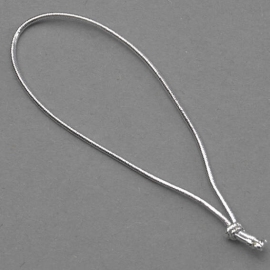 Elastic cord loops with knot 125 mm | silver