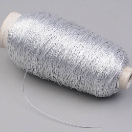 Elastic cords on reel, 1 mm, silver (Roll with 1.300 m) 