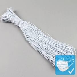 Elastic cords, 2.5 mm, white (bundle with 100 m) 