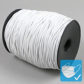Elastic cords on reel, 2.5 mm, white (reel with 200 m) 