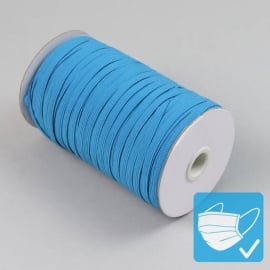 Flat elastic cords on reel, 6 mm, blue (reel with 125 m) 