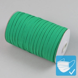 Flat elastic cords on reel, 6 mm, green (reel with 125 m) 